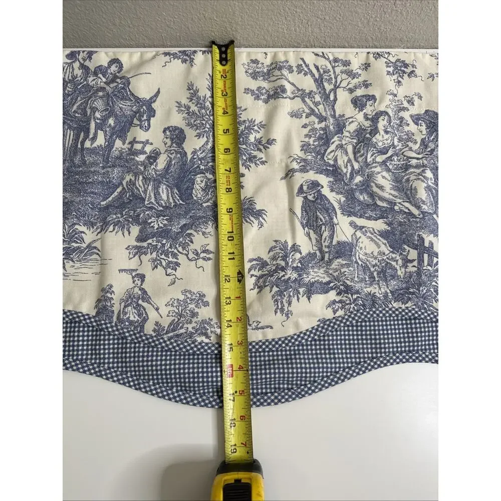 WAVERLY Valance Curtain Panel Blue Cream Toile 18